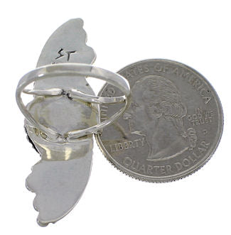 Genuine Sterling Silver Turquoise Ring Size 7-1/2 OS59067